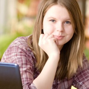 English Literature student studying at home